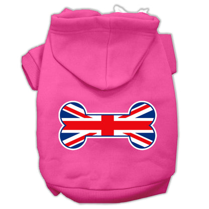 Pet, Dog & Cat Hoodie, "Bone Shaped Flag British (Union Jack) Flag"