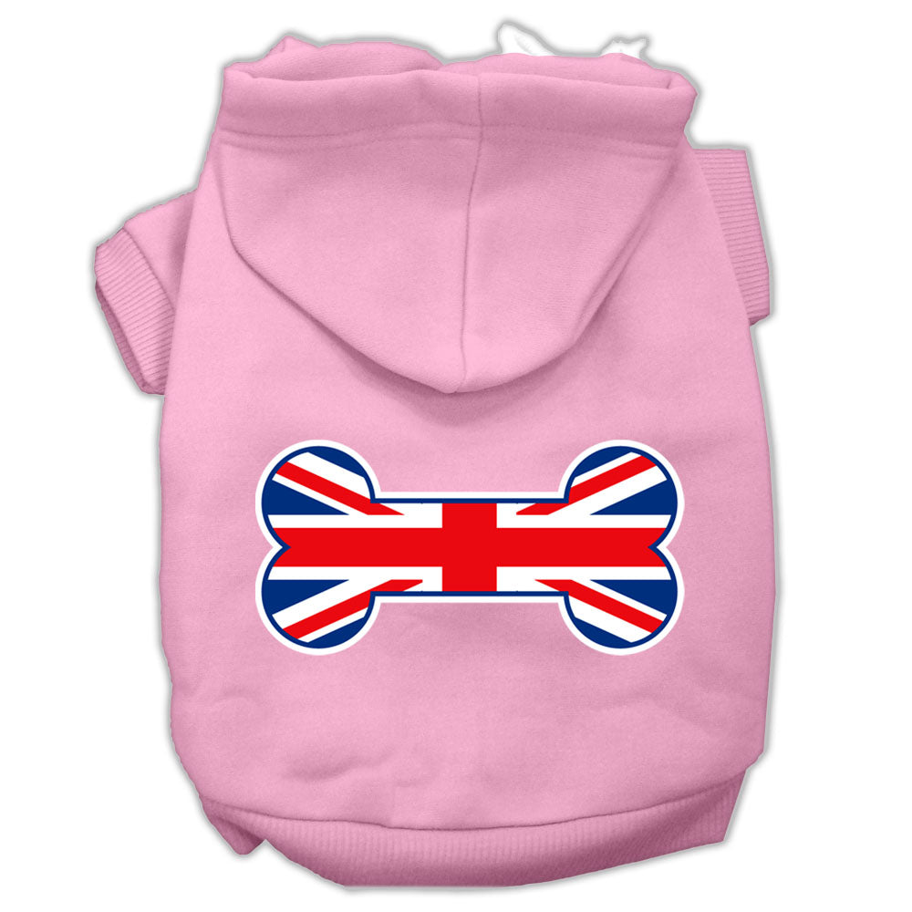Pet, Dog & Cat Hoodie, "Bone Shaped Flag British (Union Jack) Flag"