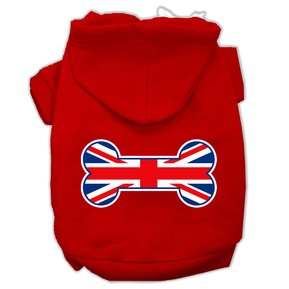 Pet, Dog & Cat Hoodie, "Bone Shaped Flag British (Union Jack) Flag"