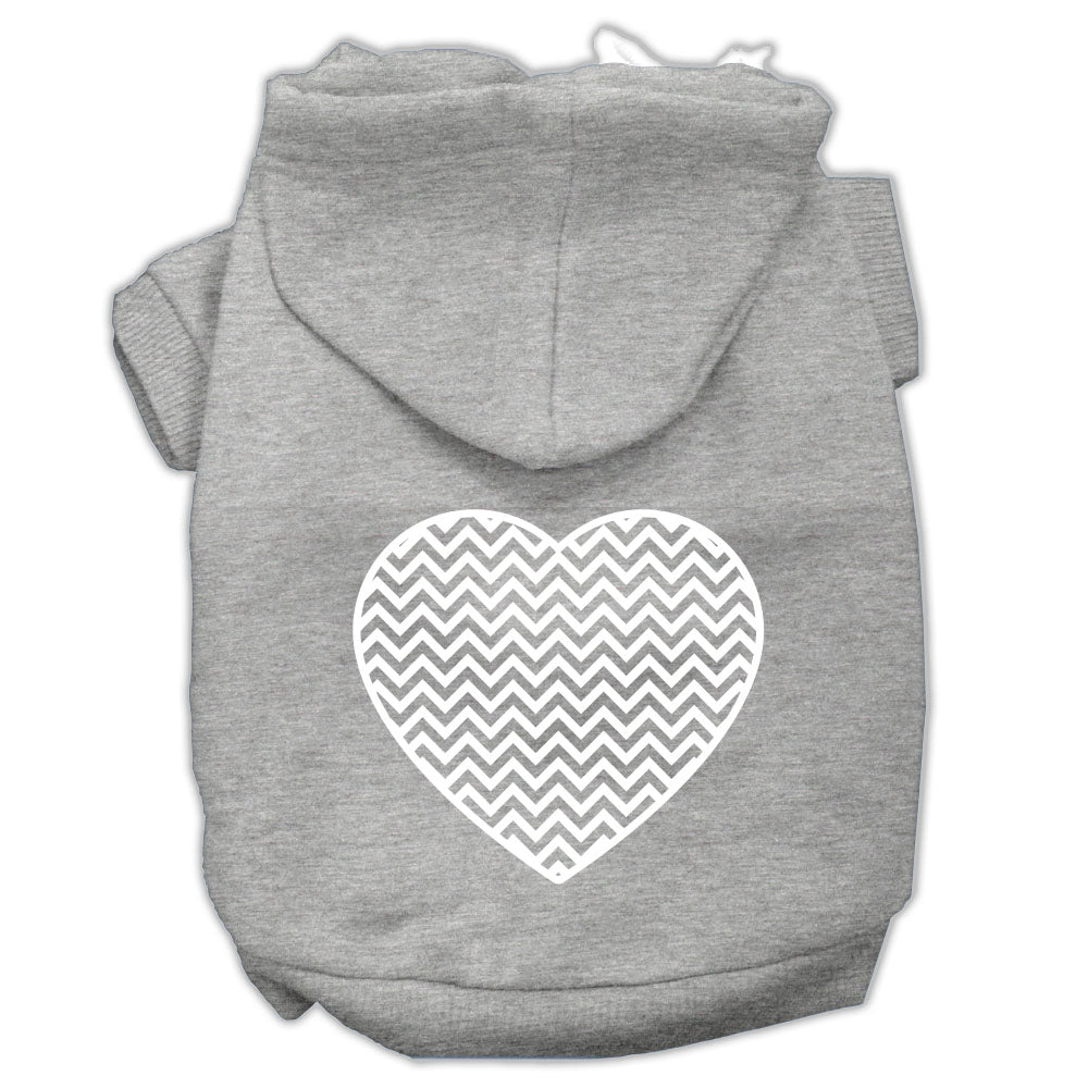 Pet Hoodie Screen Printed, "Chevron Heart"