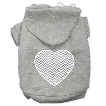 Pet Hoodie Screen Printed, "Chevron Heart"