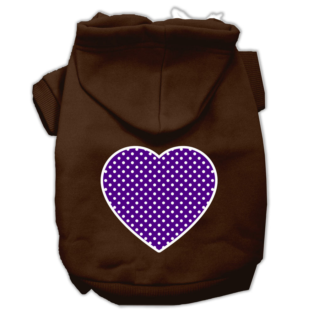 Pet Hoodie "Purple Swiss Dots Heart"