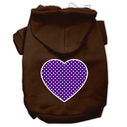 Pet Hoodie "Purple Swiss Dots Heart"