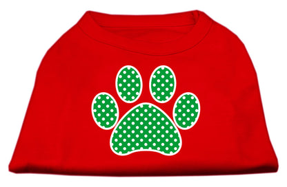 Pet Shirt "Swiss Dot Green Paw"