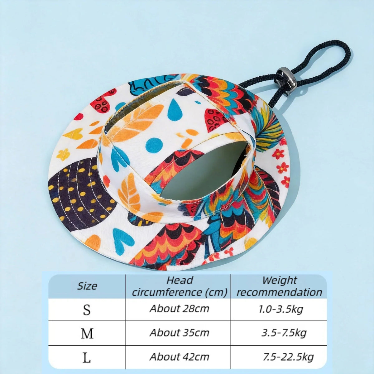 Adjustable Dog Cap Printed Puppy Hat for Small Medium Dogs Pug Corgi Dachshund Outdoor Sun Shade Daily Pet Costume Accessory Use