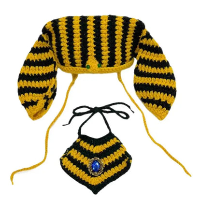 Funny Dog Costumes Egyptian Pet Costume Accessory Party Outfits Adjustable Hat Bandana Photo Props for Small Medium Breeds Cat