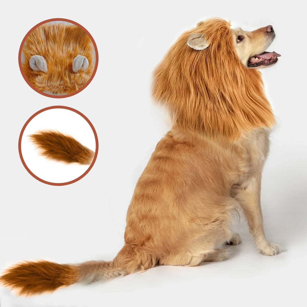 Pet Costume Funny Dog Lion Mane With Ears Wig Hat Pet Lion Headpiece Halloween Party Photo Prop Cute Animal Costume