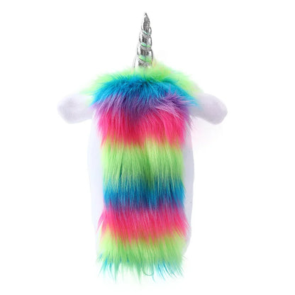 Rainbow Plush Pet Unicorn Hat for Dogs And Cats with Horn Halloween Cosplay Party Photo Props Small Pet Costume Headwear