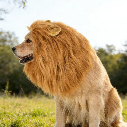 Funny Lion Hat for Dogs Cute Pet Costume with Ears Halloween Dress Up Accessory