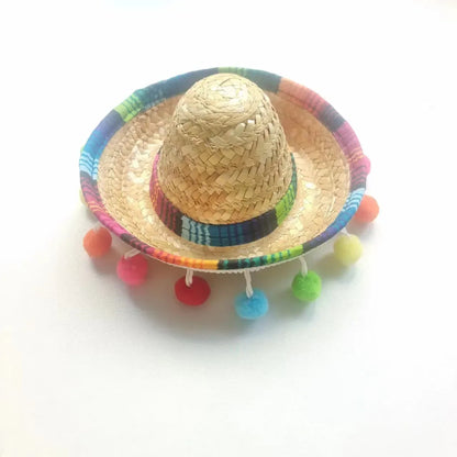 Mexican Mini Hat Headband Party Festival Pet Costume Cute Cat Dog Small Hat Adjustable Holiday Outfit Fun Halloween Birthday