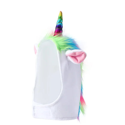Rainbow Plush Pet Unicorn Hat for Dogs And Cats with Horn Halloween Cosplay Party Photo Props Small Pet Costume Headwear