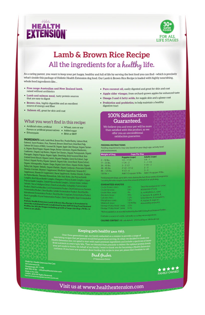 Health Extension All Life Stages Lamb and Brown Rice Dog Food