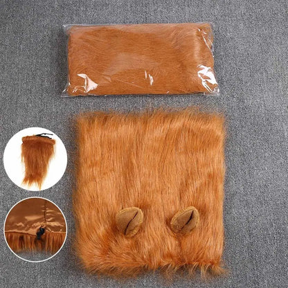 Lion Modelling Wig Cap Hat Pet Costume Pet Cosplay Outfits Winter Autumn Pet Hat Xmas Party Decor with Ear Pet Accessories