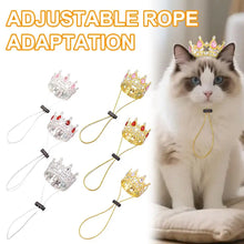Pet Crown Hat with Adjustable String, Cute Dog Cat Tiara Headband for Birthday, Party, Photo Shoot, Pet Costume Accessory