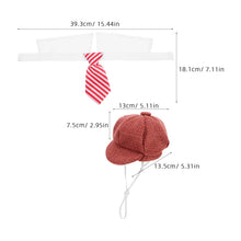 1Set Pet Beret Hat Bowtie French Artist Pet Costume Holiday Party Dog Cat Hat Small Dog Beret Cat Headwear Photo Prop