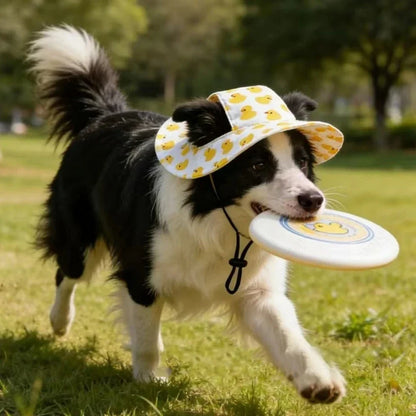 Adjustable Dog Cap Printed Puppy Hat for Small Medium Dogs Pug Corgi Dachshund Outdoor Sun Shade Daily Pet Costume Accessory Use