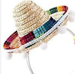 Mexican Mini Hat Headband Party Festival Pet Costume Cute Cat Dog Small Hat Adjustable Holiday Outfit Fun Halloween Birthday
