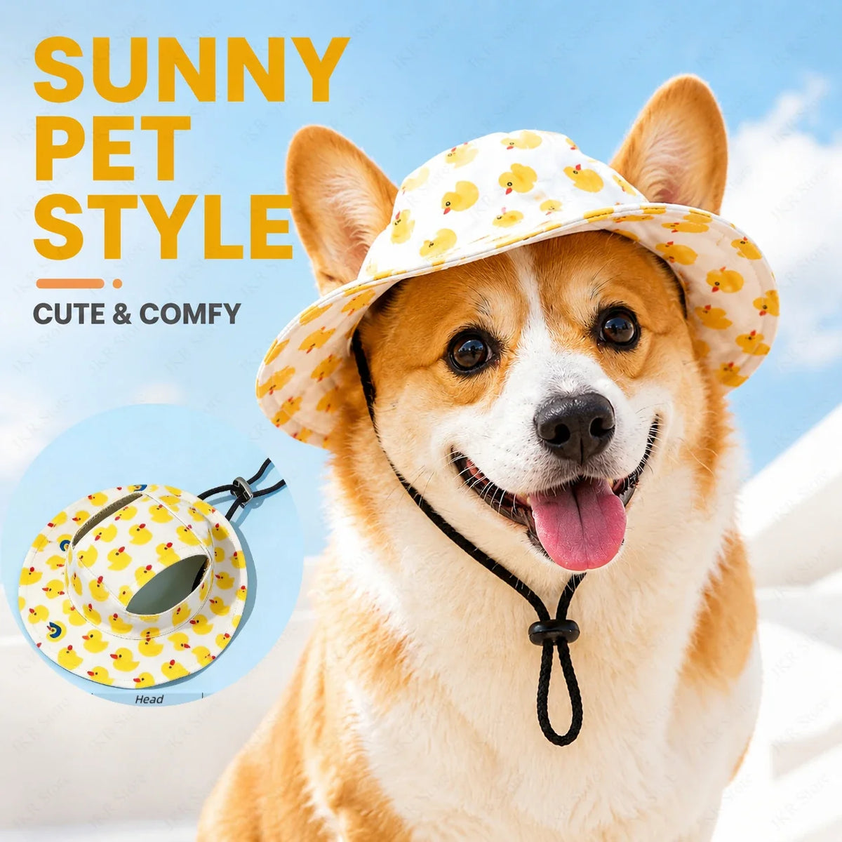 Adjustable Dog Cap Printed Puppy Hat for Small Medium Dogs Pug Corgi Dachshund Outdoor Sun Shade Daily Pet Costume Accessory Use