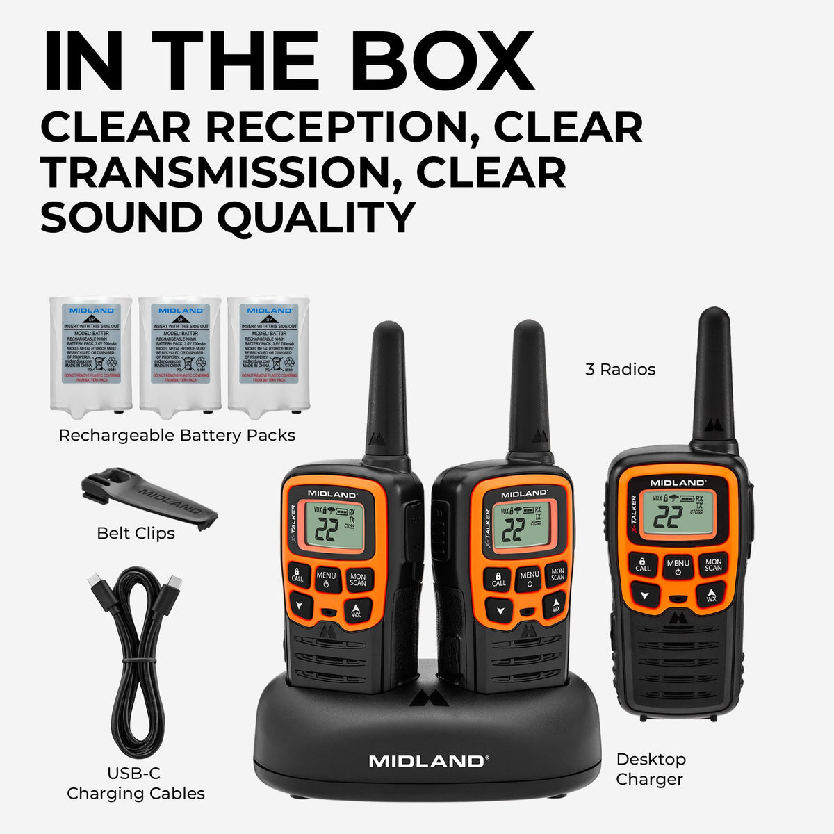 T51 X-Talker FRS Walkie Talkie 3-Pack - T51X3VP3