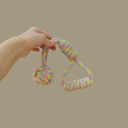 Rainbow Hemp Tug Toy | Monkey Fist