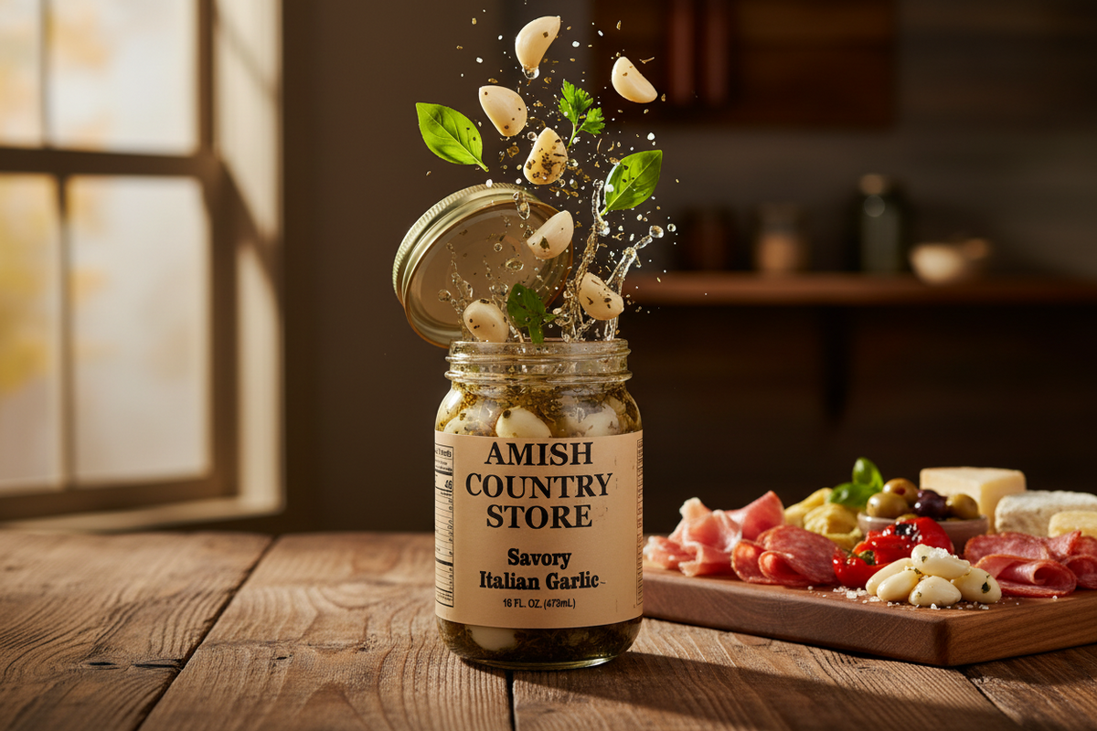 Savory Italian Garlic | Herb-Packed Pickled Garlic | 16 oz