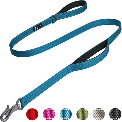 5 FT Heavy Duty Dog Leash with 2 Comfortable Padded Handles