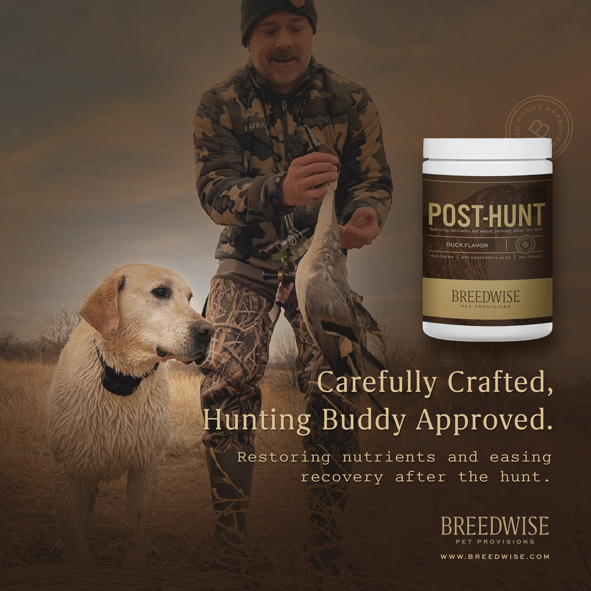 Breedwise Post-HUNT Soft Dog Chews - Wholesale (1 case=6 jars)
