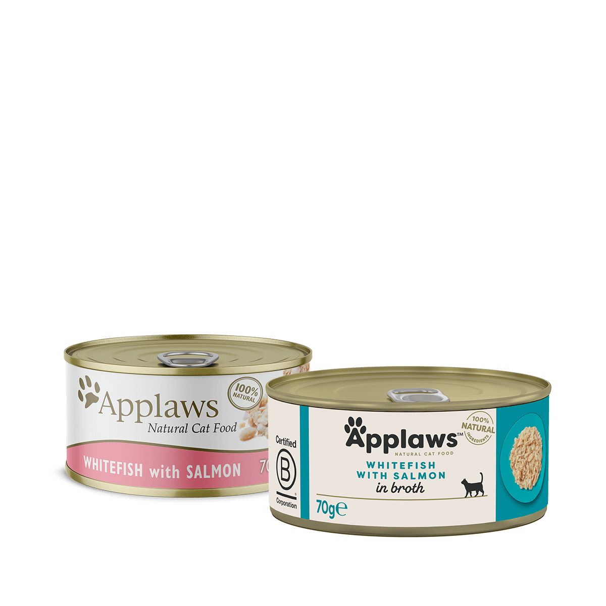 Applaws Whitefish & Salmon Wet Cat Can 2.47oz natural cat food with whitefish, salmon, and rice