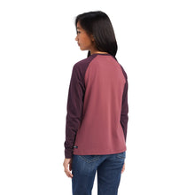 Ariat Girls Varsity Longsleeve T-Shirt, Mulberry/Rose