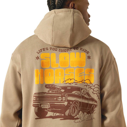 Ariat Mens Sendero "Slow Horses" Graphic Hoodie – Relaxed Fit Brushed Fleece Pullover
