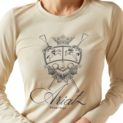 Ariat Women's Ritzy Logo Long Sleeve Tee – Organic Cotton, Stretch, Equestrian Style