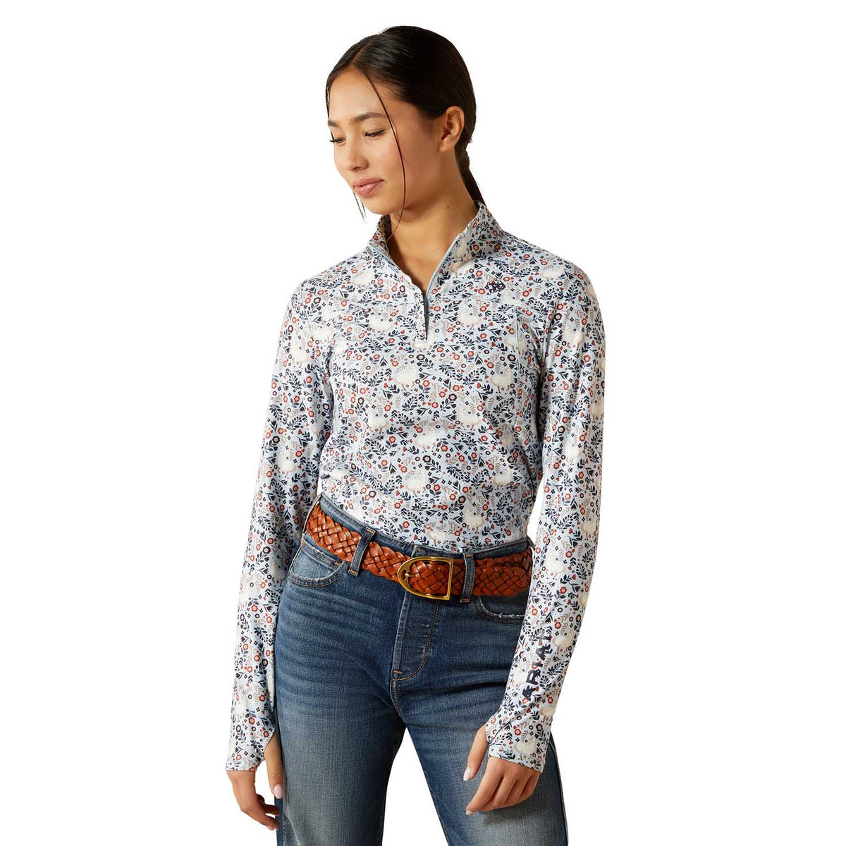 Ariat Youth Lowell 3.0 1/4 Zip Performance Baselayer - UV Protection and Thumbholes