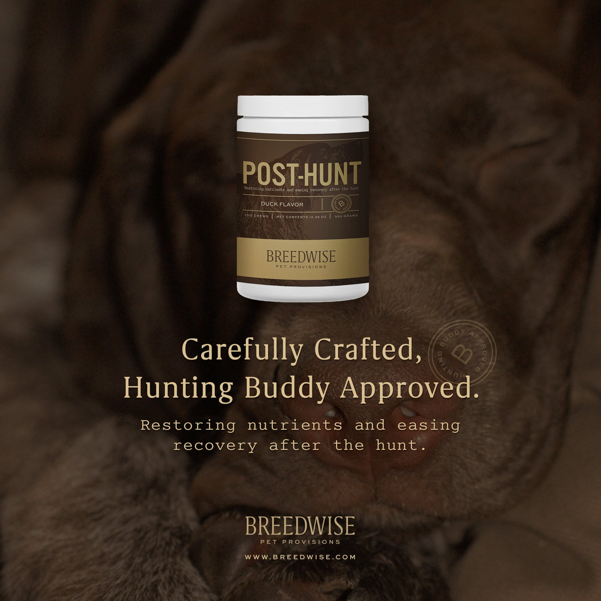 Breedwise Post-HUNT Soft Dog Chews - Wholesale (1 case=6 jars)