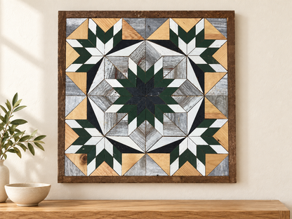 Amish Handmade Barn Quilt Wall Art – Reclaimed Barn Wood – 20.75” x 20.75”