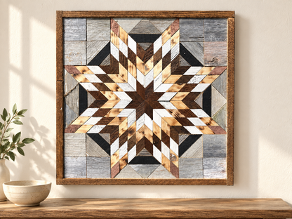 Amish Handmade Barn Quilt Wall Art – Reclaimed Barn Wood – 20.75” x 20.75”