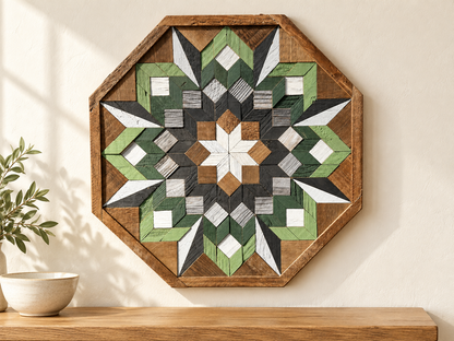 Amish Handmade Barn Quilt Wall Art – Reclaimed Barn Wood – 20.75” x 20.75”