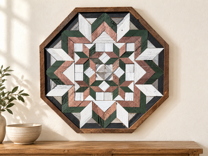 Amish Handmade Barn Quilt Wall Art – Reclaimed Barn Wood – 20.75” x 20.75”