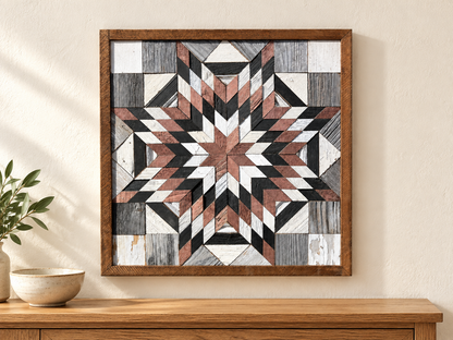 Amish Handmade Barn Quilt Wall Art – Reclaimed Barn Wood – 20.75” x 20.75”