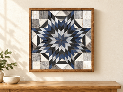 Amish Handmade Barn Quilt Wall Art – Reclaimed Barn Wood – 20.75” x 20.75”
