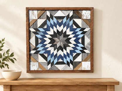 Amish Handmade Barn Quilt Wall Art – Reclaimed Barn Wood – 20.75” x 20.75”