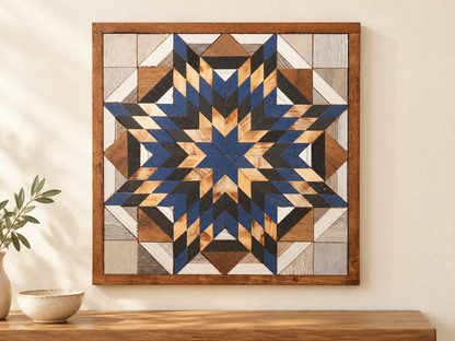 Amish Handmade Barn Quilt Wall Art – Reclaimed Barn Wood – 20.75” x 20.75”