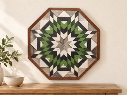 Amish Handmade Barn Quilt Wall Art – Reclaimed Barn Wood – 20.75” x 20.75”