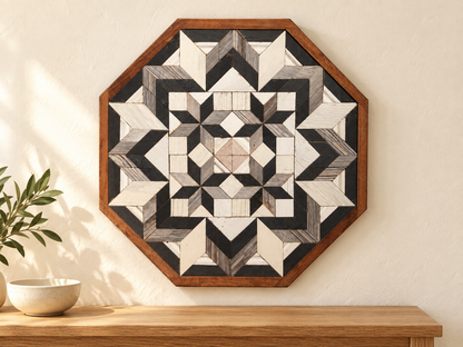 Amish Handmade Barn Quilt Wall Art – Reclaimed Barn Wood – 20.75” x 20.75”