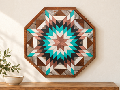 Amish Handmade Barn Quilt Wall Art – Reclaimed Barn Wood – 20.75” x 20.75”