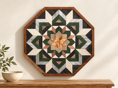 Amish Handmade Barn Quilt Wall Art – Reclaimed Barn Wood – 20.75” x 20.75”