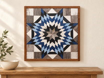 Amish Handmade Barn Quilt Wall Art – Reclaimed Barn Wood – 20.75” x 20.75”