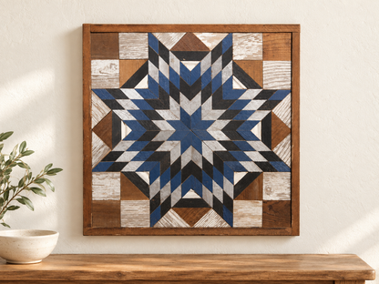 Amish Handmade Barn Quilt Wall Art – Reclaimed Barn Wood – 20.75” x 20.75”