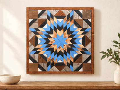 Amish Handmade Barn Quilt Wall Art – Reclaimed Barn Wood – 20.75” x 20.75”