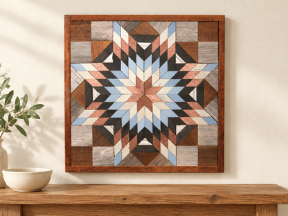 Amish Handmade Barn Quilt Wall Art – Reclaimed Barn Wood – 20.75” x 20.75”