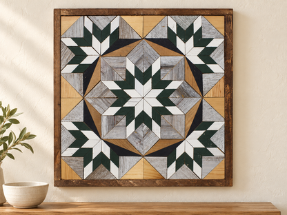 Amish Handmade Barn Quilt Wall Art – Reclaimed Barn Wood – 20.75” x 20.75”